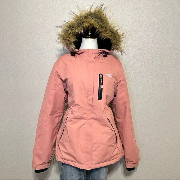 Pink Heated Jacket with Fur Hood - Picture 6 of 13